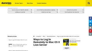 
                            8. Ways to Log In Remotely to Mac OS X Lion Server - dummies