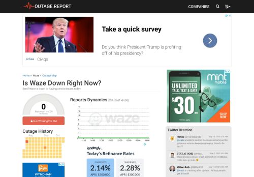 
                            7. Waze Down? Service Status, Map, Problems History - Outage.Report