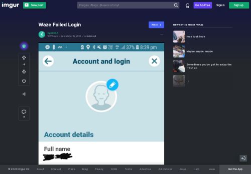 
                            9. Waze Failed Login - Album on Imgur