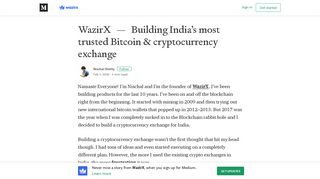 
                            7. WazirX — Building India's most trusted Bitcoin & cryptocurrency ...