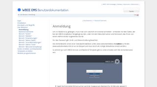 
                            1. WBCE CMS Help - Anmeldung