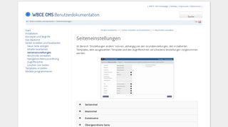 
                            7. WBCE CMS Help - Seiteneinstellungen