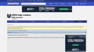 
                            6. WBID login crashes. - WWE Immortals Message Board for Android ...