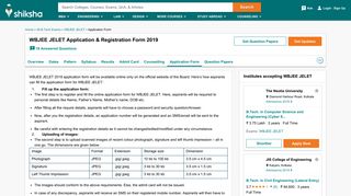 
                            12. WBJEE JELET Application 2019: Registration & Application for ...