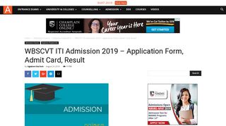 
                            5. WBSCVT ITI Admission 2019 – Application Form, Admit Card, Result ...