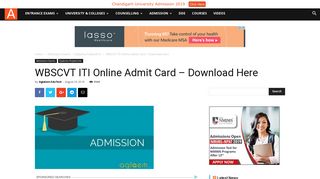 
                            6. WBSCVT ITI Online Admit Card – Download Here | AglaSem Admission