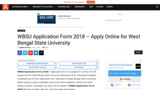 
                            5. WBSU Application Form 2018 – Apply Online for West Bengal State ...