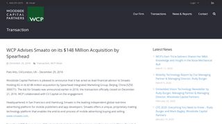 
                            11. WCP Advises Smaato on its $148 Million Acquisition by Spearhead