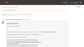 
                            8. wcs login error | Oracle Community