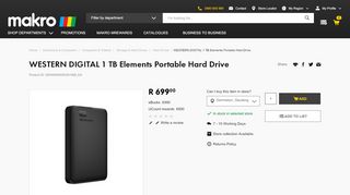 
                            12. WD 1TB ELEMENTS PORTABLE HDD BLACK - Makro