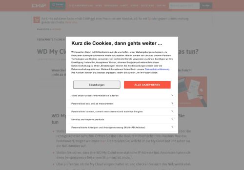 
                            9. WD My Cloud: Kein Zugriff auf das Dashboard - was tun? - CHIP