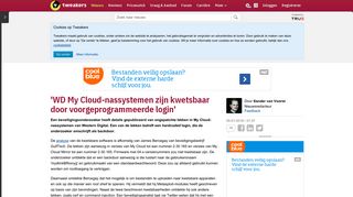 
                            10. 'WD My Cloud-nassystemen zijn kwetsbaar door ... - Tweakers