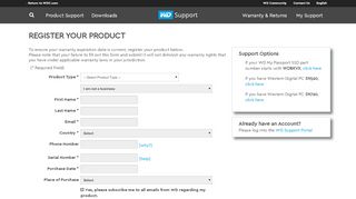 
                            4. WD Product Registration | WD Support
