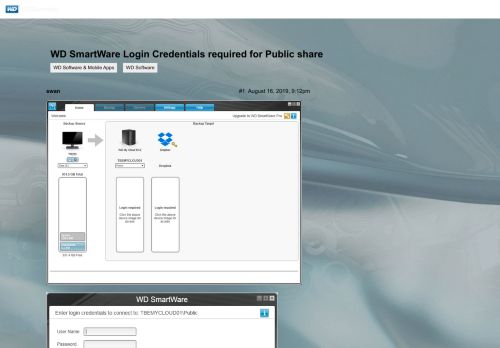 
                            3. WD SmartWare Login Credentials required for Public share - WD ...