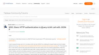 
                            11. WDC: Basic HTTP authentication in jQuery AJAX c... |Tableau ...