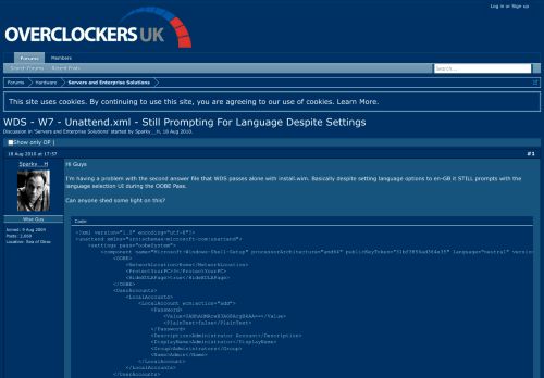 
                            13. WDS - W7 - Unattend.xml - Still Prompting For Language Despite ...