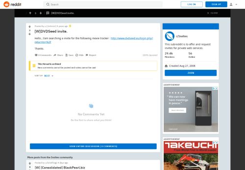 
                            12. [W]DVDSeed invite. : Invites - Reddit
