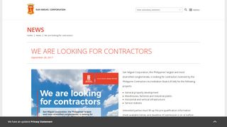 
                            5. We are looking for contractors - San Miguel Corporation