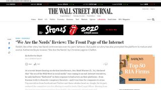 
                            4. 'We Are the Nerds' Review: The Front Page of the Internet - WSJ