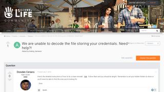 
                            11. We are unable to decode the file storing your credentials. Need ...