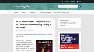 
                            11. We are what we tweet: The Problem with a Big Data World when ...