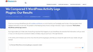 
                            1. We Compared 5 WordPress Activity Logs Plugins: Our Results