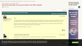 
                            4. We don't remember our account data for the SDL website - ProZ.com