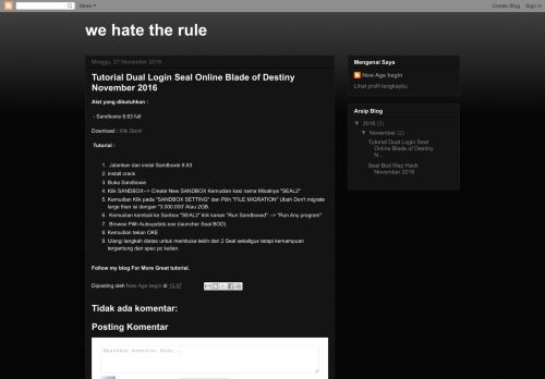 
                            5. we hate the rule: Tutorial Dual Login Seal Online Blade of Destiny ...