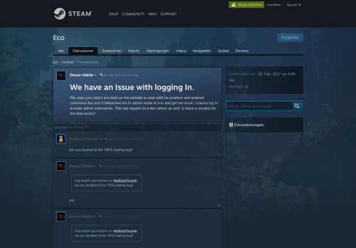 
                            8. We have an Issue with logging In. :: Eco Allgemeine Diskussionen