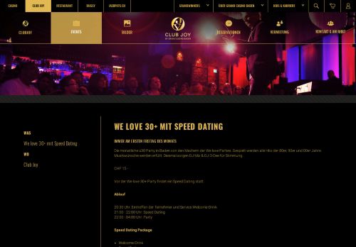 
                            9. We love 30+ mit Speed Dating | Grand Casino Baden - Club Joy Baden