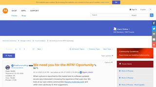 
                            1. We need you for the MFN! Oportunity - Lenovo Community - Lenovo Forums