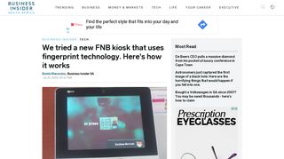 
                            4. We tried a new FNB kiosk that uses fingerprint technology. Here's how ...