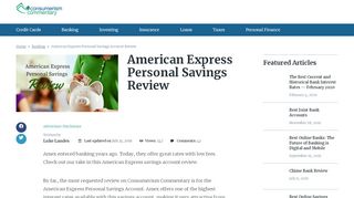 
                            6. We Tried it: American Express Savings Account Review