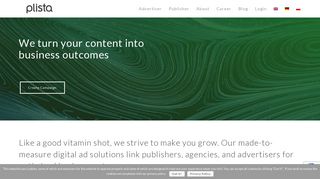 
                            13. We turn your content into business outcomes | plista