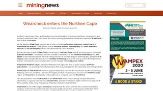 
                            9. Wearcheck enters the Northen Cape | Mining News