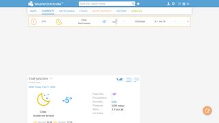 
                            12. Weather Forecast Coal Junction - Current+ | Weather2Umbrella LTD