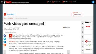 
                            9. Web Africa goes uncapped | ITWeb