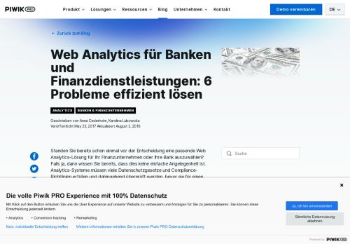 
                            10. Web Analytics für Banken und Finanzdienstleistungen: 6 ... - Piwik PRO