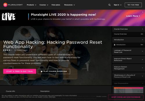 
                            5. Web App Hacking: Hacking Password Reset Functionality | Pluralsight