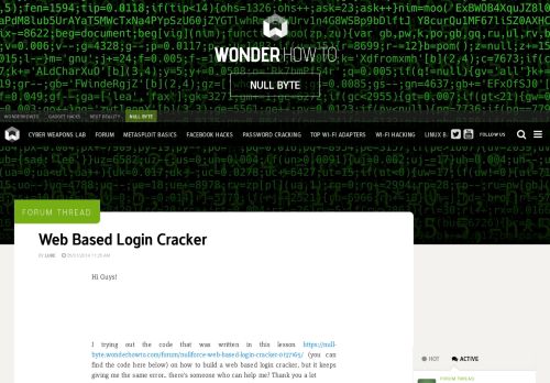 
                            6. Web Based Login Cracker « Null Byte :: WonderHowTo