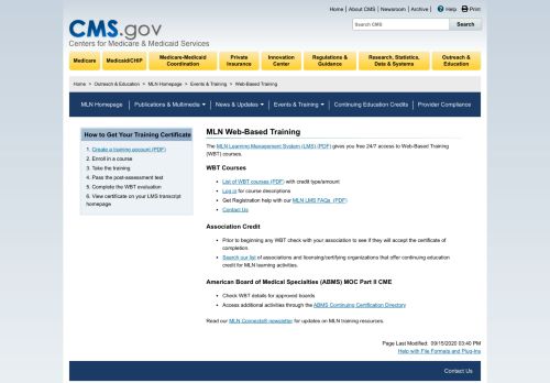 
                            3. Web-Based Training - Centers for Medicare & Medicaid ... - CMS