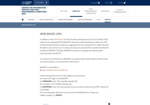 
                            1. Web-basiertes VPN — Zentrum für Informationsdienste ... - TU Dresden