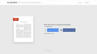 
                            11. Web Browsers Considered Harmful | Prashant Joshi - Academia.edu