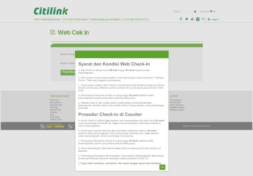 
                            5. Web Check-in - citilink.co.id