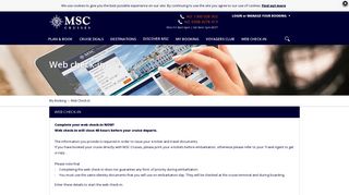 
                            3. Web Check in - Online Check in | MSC Cruises