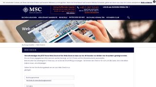 
                            2. Web Check-In - Online Check-In - MSC Kreuzfahrten