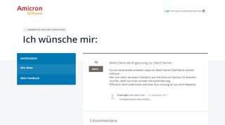 
                            11. Web-Client als Ergänzung zu Client Server - Amicron - UserVoice