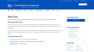 
                            4. Web Clock | Human Resource Management - KU Human Resources