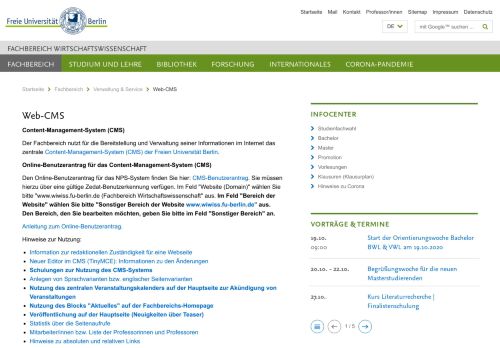 
                            4. Web-CMS • Fachbereich Wirtschaftswissenschaft - WiWiss FU Berlin