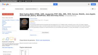 
                            5. Web Coding Bible (HTML, CSS, Javascript, PHP, SQL, XML, SVG, ... - Risultati da Google Libri